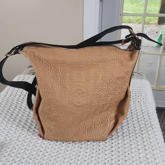 Marino Orlandi backpack or shoulder bag Huge-os with gold hardware - Picture 2 of 11